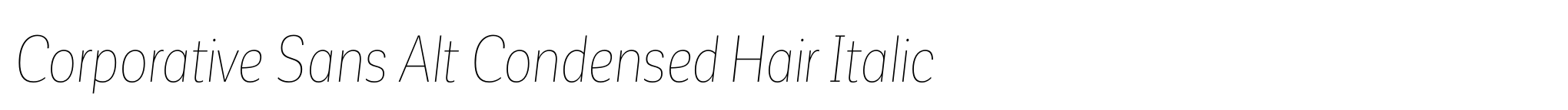 Corporative Sans Alt Condensed Hair Italic image